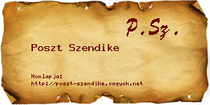 Poszt Szendike névjegykártya